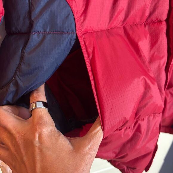 Vintage 90's Y2K Red White Blue Starter Puffer Jacket Mens Size Large Reversible - Picture 6 of 10